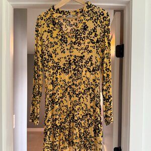 ICHI Yellow Print Danish Dress (M)